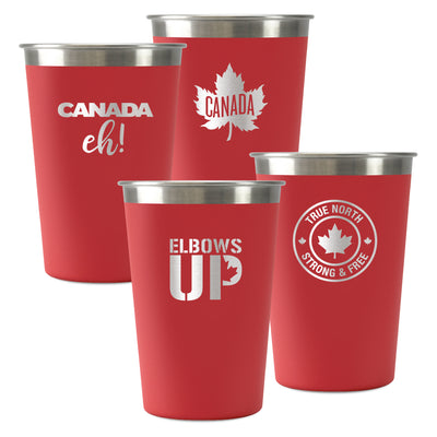 Canadiana Set -  Four 14oz Patio Cups