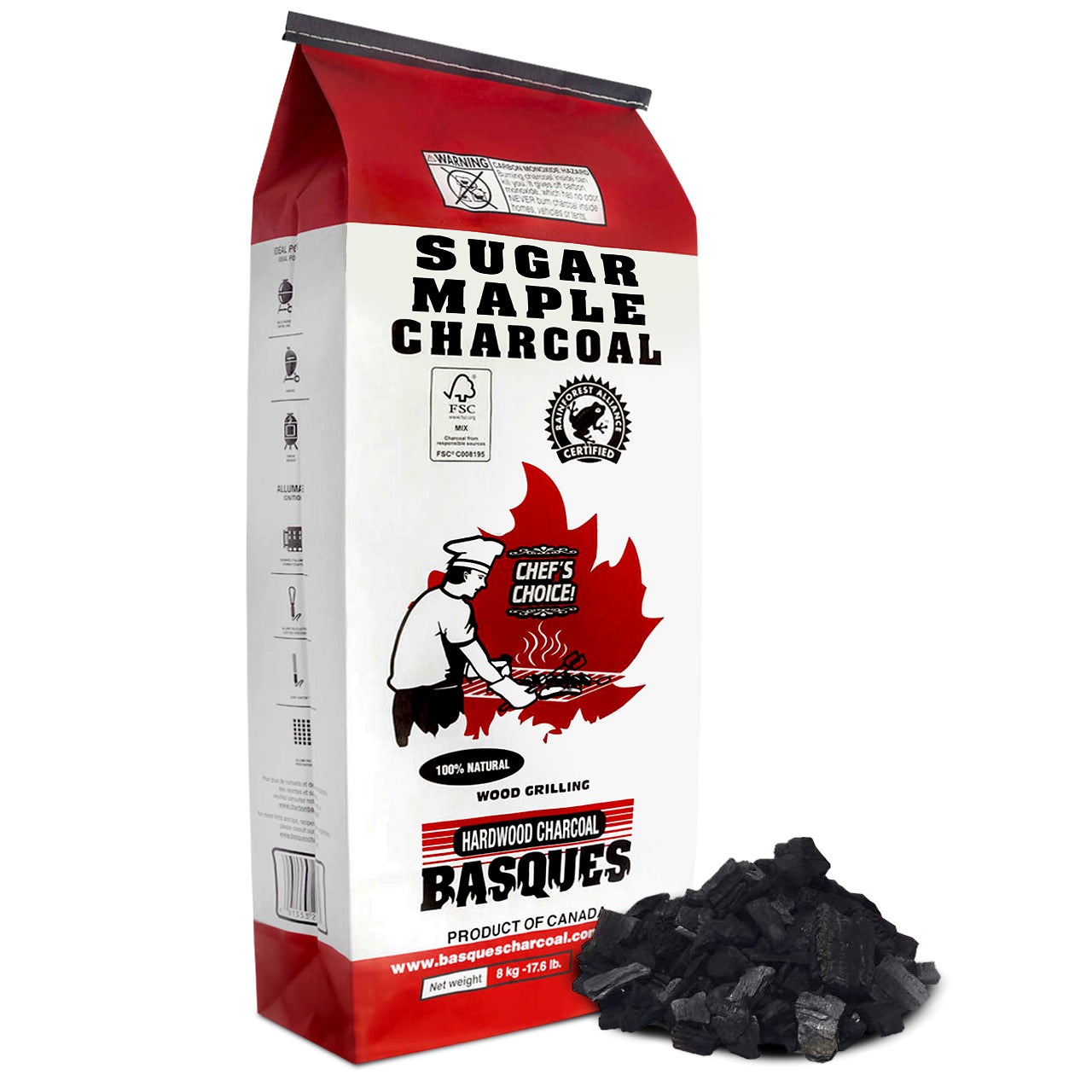 Basque Sugar Maple Hardwood Lump Charcoal 8kg bag