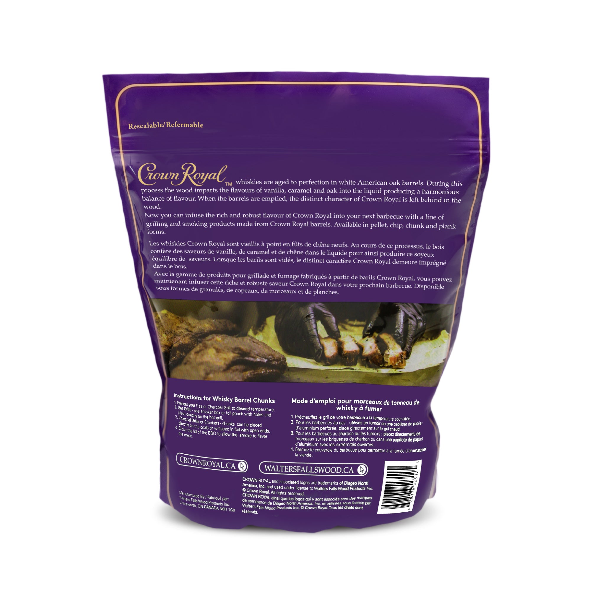 Morceaux de tonneau de whisky Crown Royal 