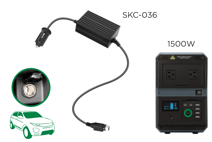 Car Charger Kit for 1500W Power Pack