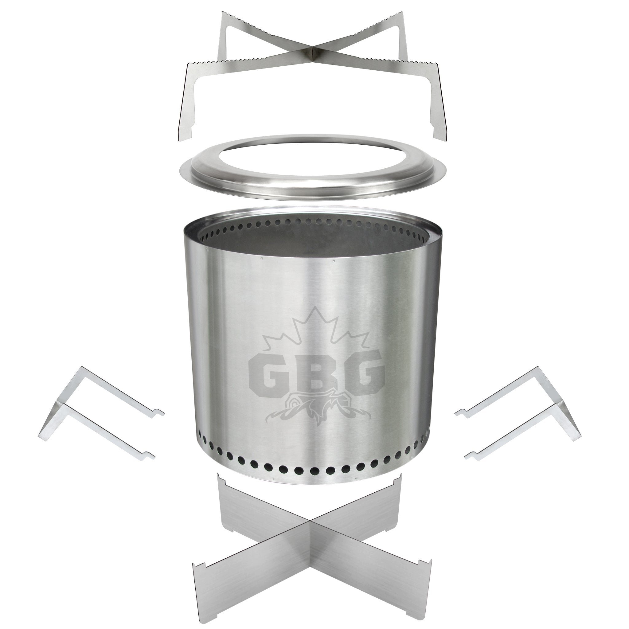 Foyer sans fumée de 38cm (15po) en acier inox de luxe